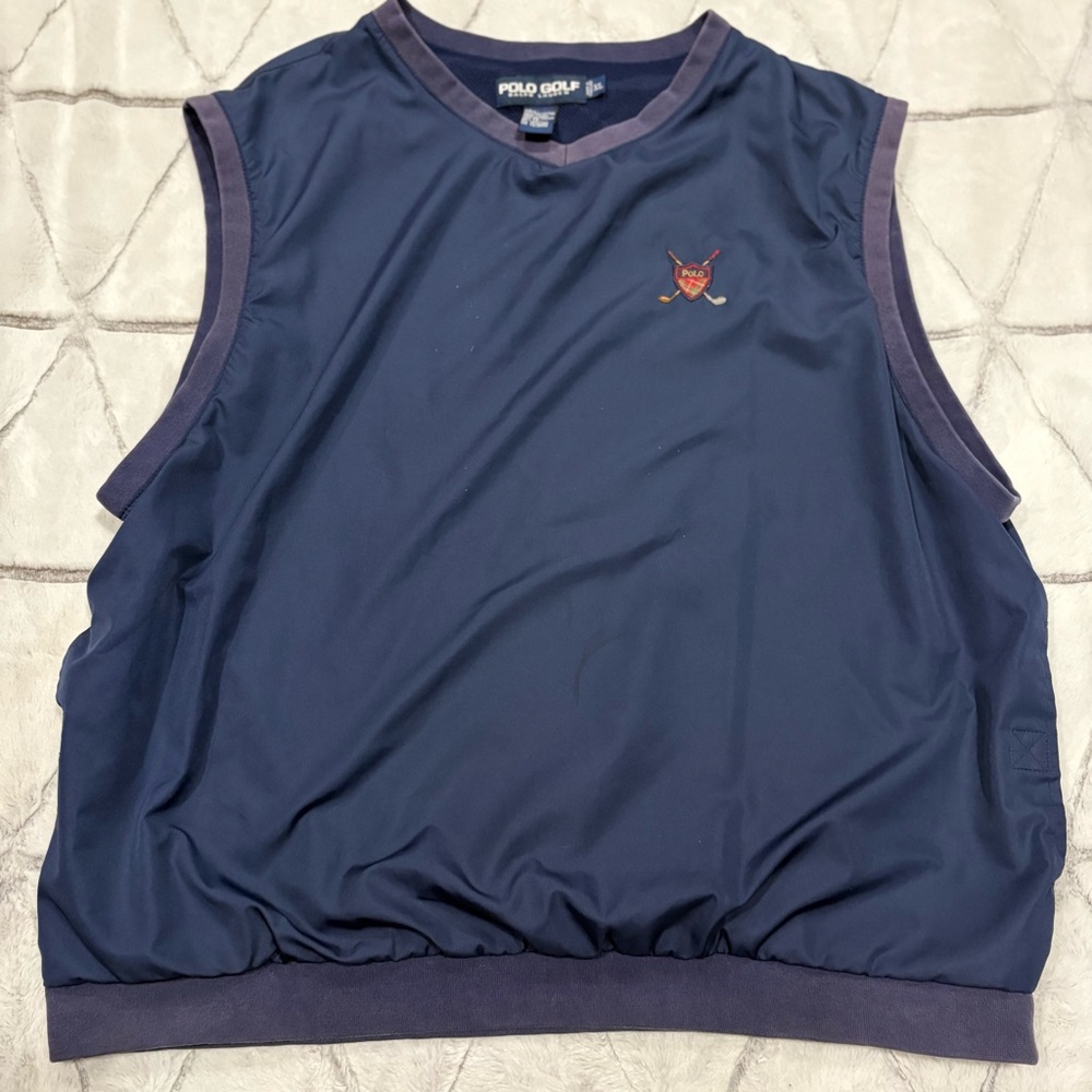 Ralph Lauren Polo Golf Mens Vest Size XL Navy Blue Polo Crest Preppy Classic